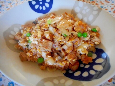 豚の味噌漬けとグリンピースのチャーハン